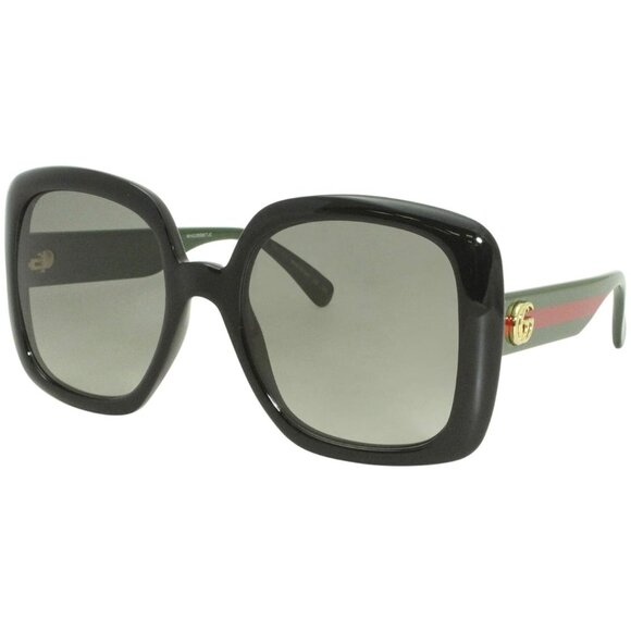 B-98. Gucci Square Web Arms Sunglasses Black Grey GG0713S - Picture 1 of 1